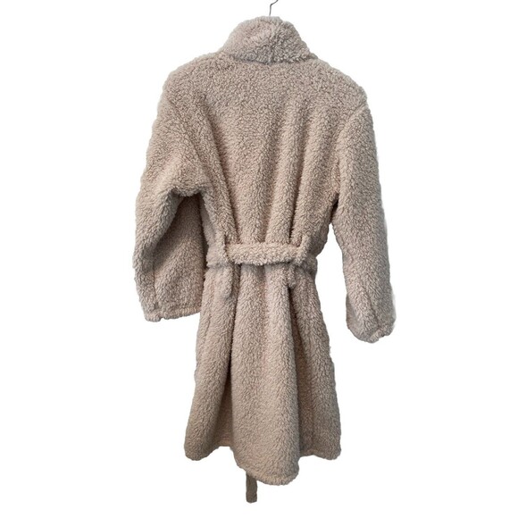 Pottery Barn Women's Teddy Bear Faux Fur Robe Blush-Tan Bath Bed Sz Small - Picture 8 of 8